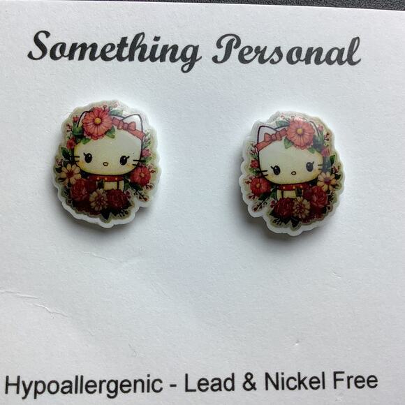 Kawaii Kitten Post/Stud Earrings - Picture 1 of 3